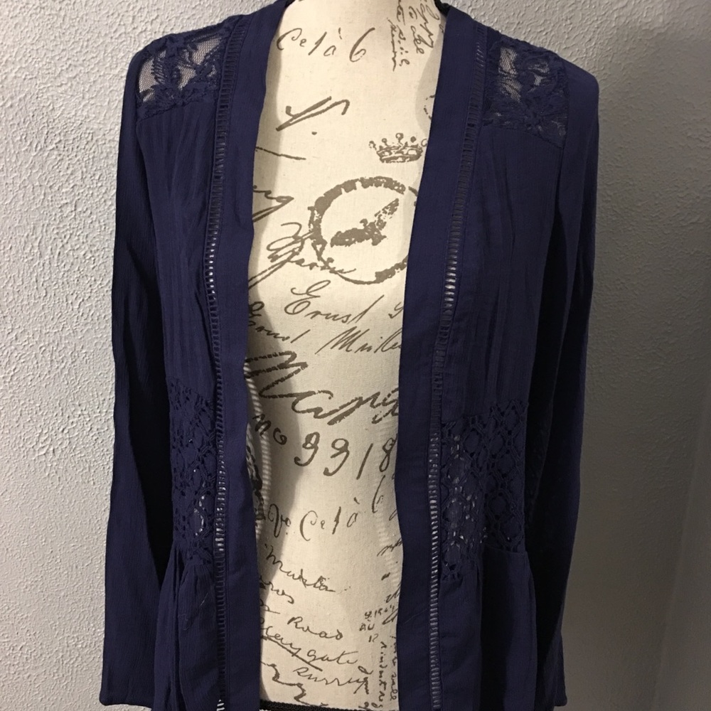 Knox Rose flowy ruffled open cardigan sz S NWT